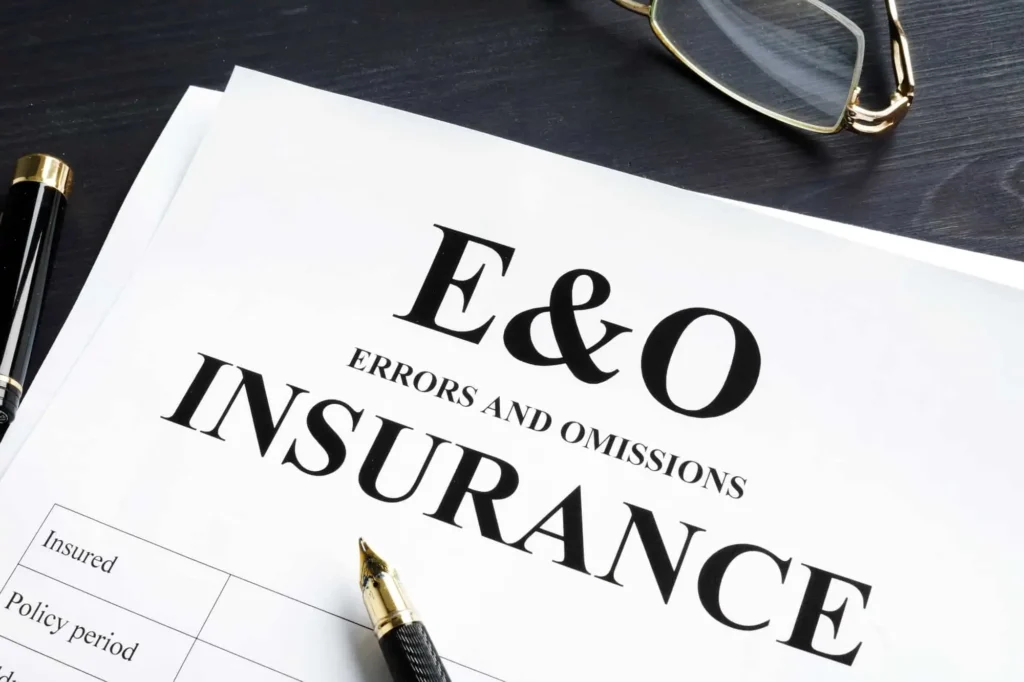 Errors and Omissions EO Insurance Written on a paper