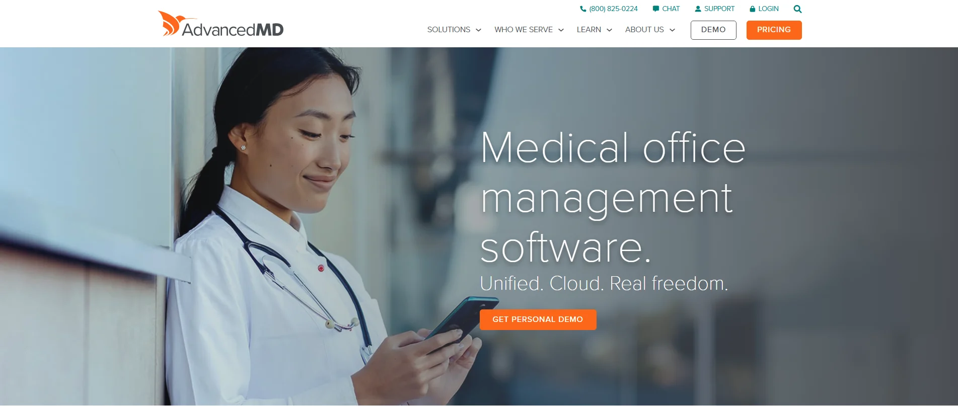 AdvancedMD software homepage