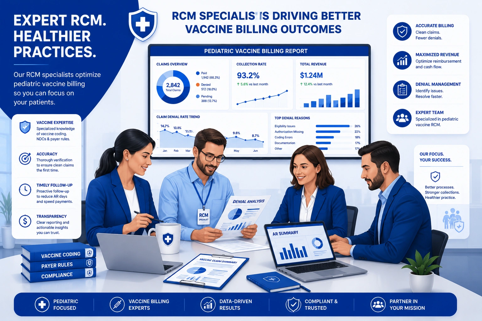 TMS Billings pediatric vaccine billing outsourcing revenue cycle team