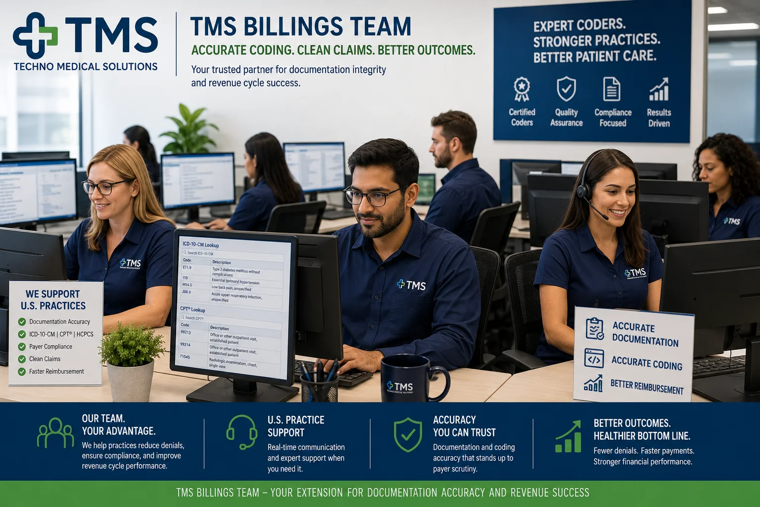 Medical coding services USA — TMS Billings expert coding and billing team