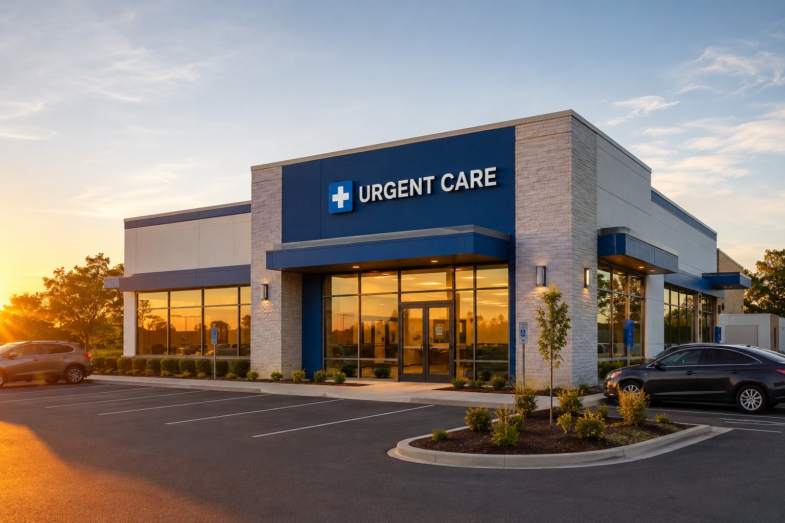 Exterior of a walk-in urgent care clinic where accurate urgent care coding guidelines 2026 and correct CPT codes determine insurance reimbursement outcomes