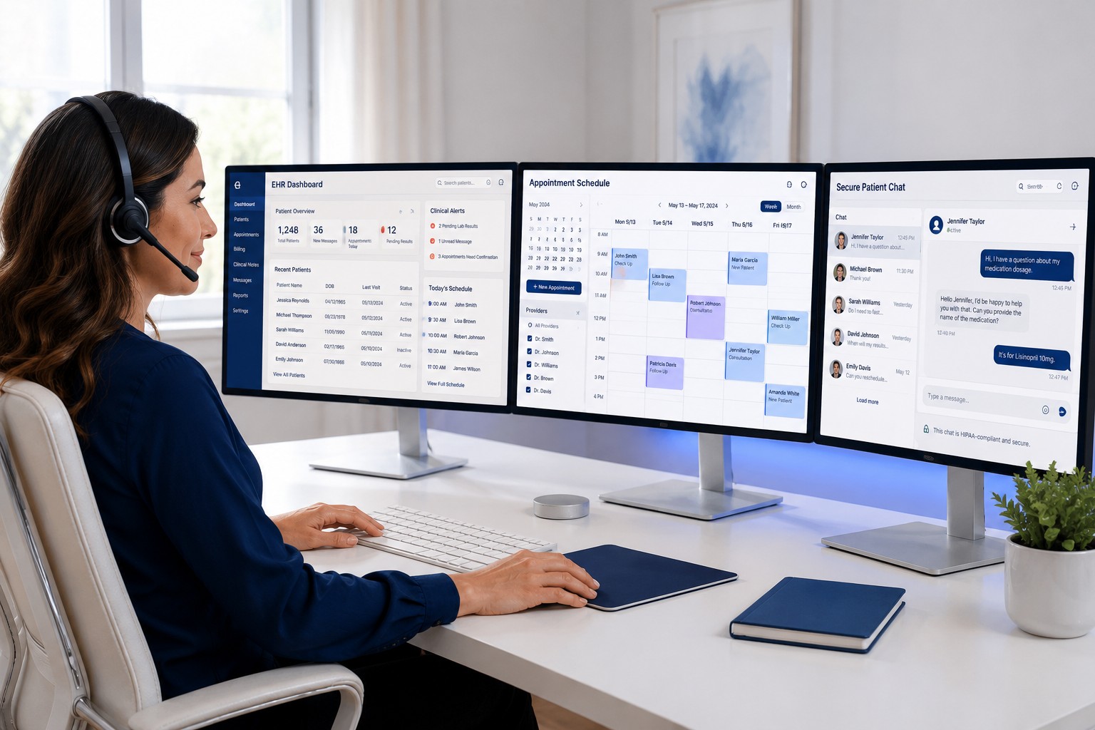 Virtual medical assistant reducing administrative workload through patient communication and insurance verification services