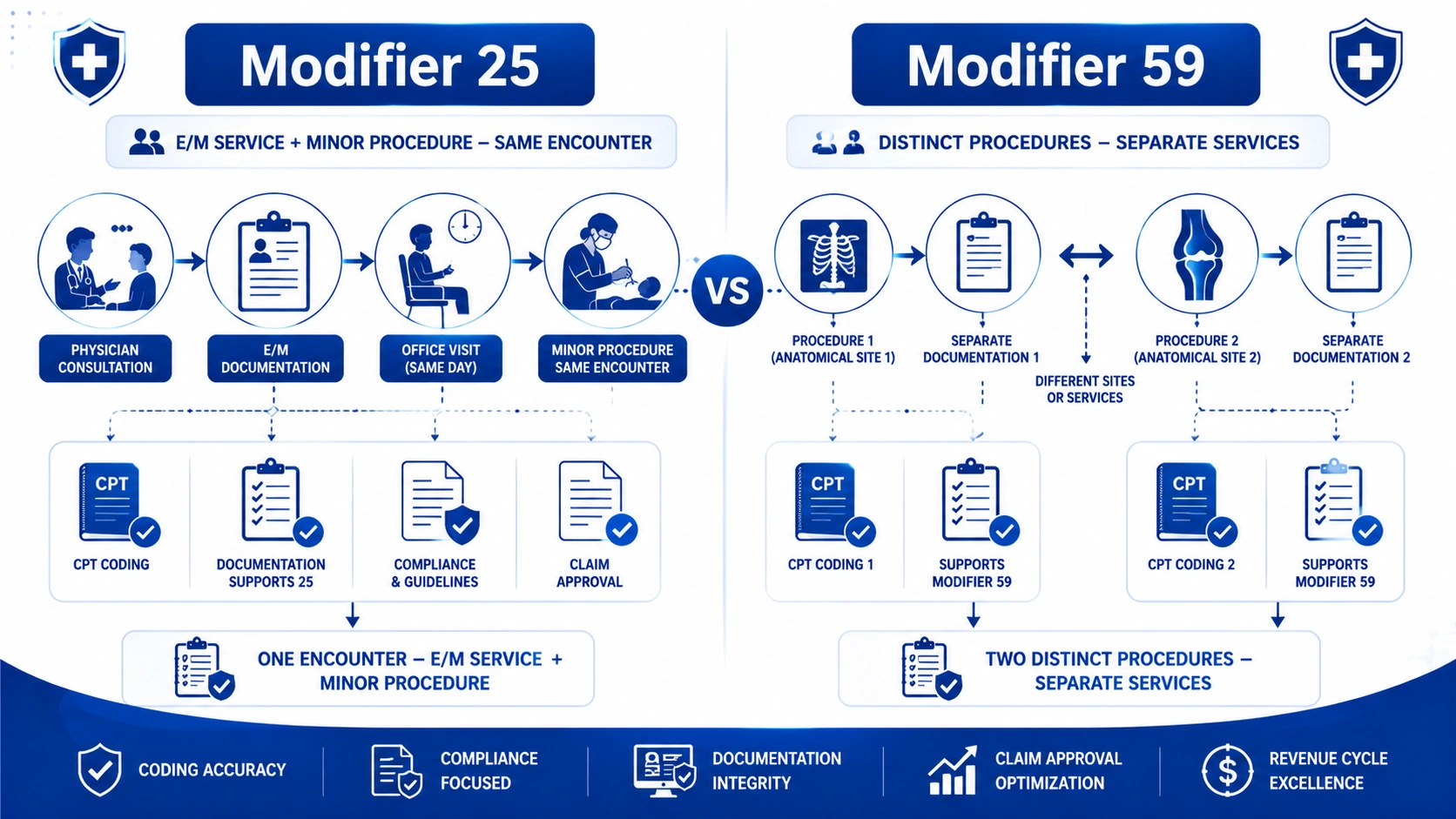 modifier 25 vs modifier 59 comparison chart