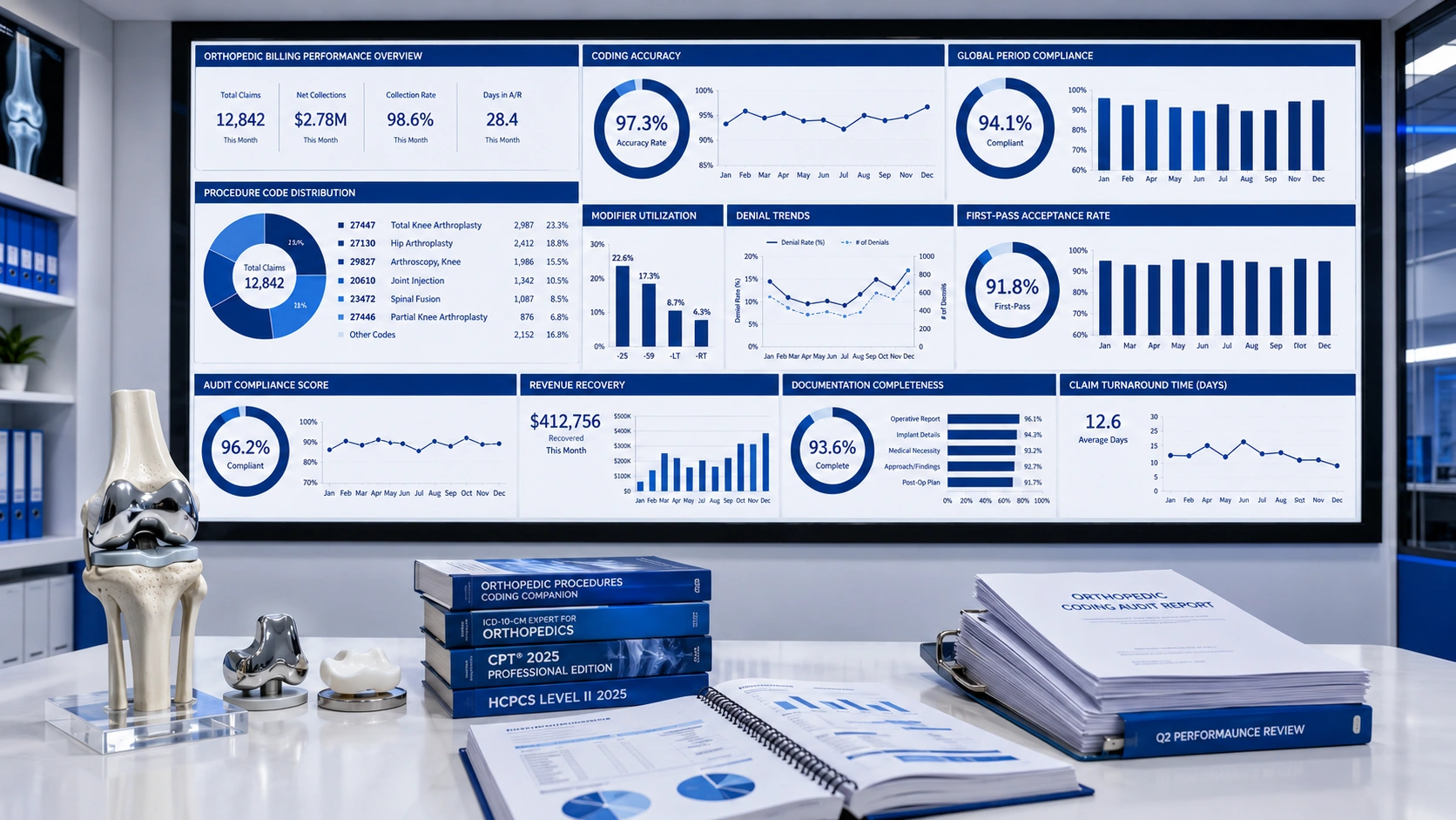 orthopedic procedure billing metrics dashboard