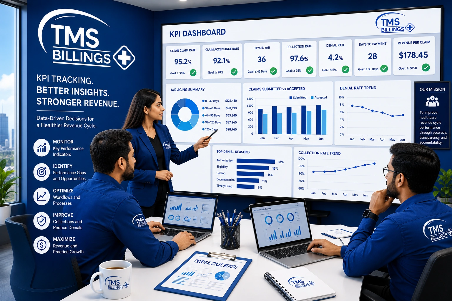 TMS Billings medical billing KPI tracking team
