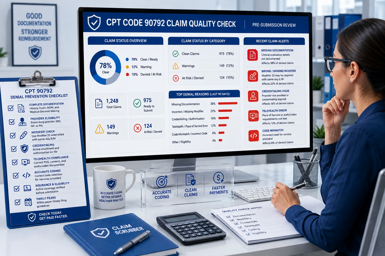 Common denial reasons for CPT code 90792 claims
