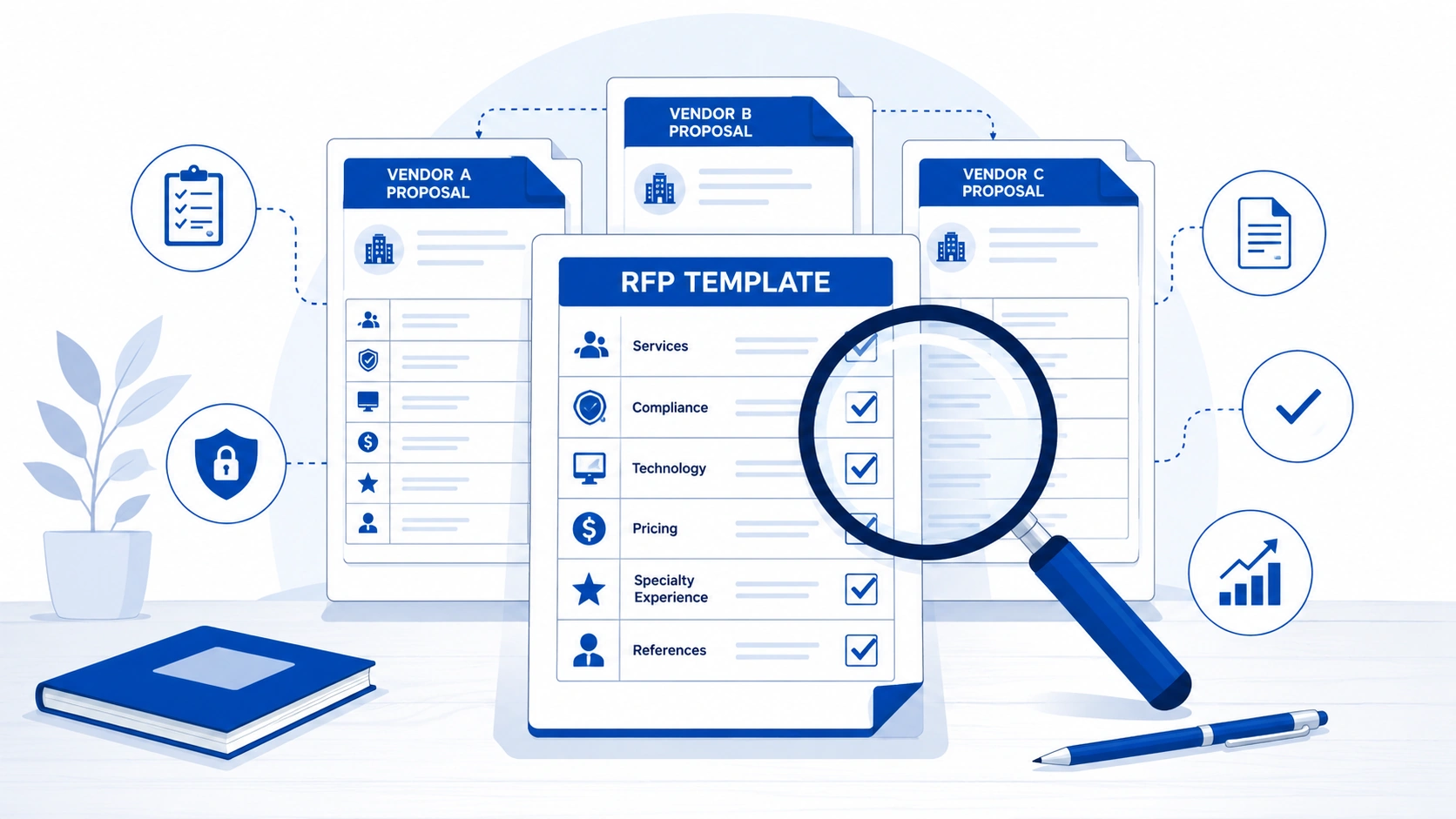 Medical billing RFP template overview illustration