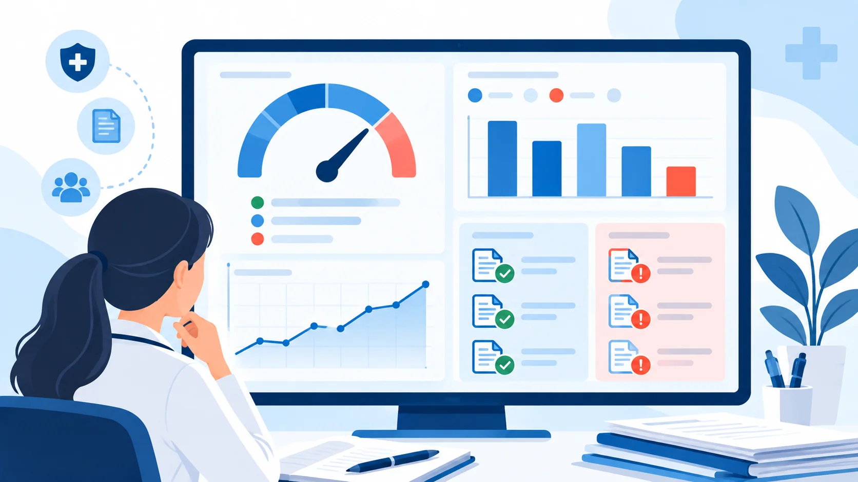 Clean claim rate tracking dashboard for a small medical practice