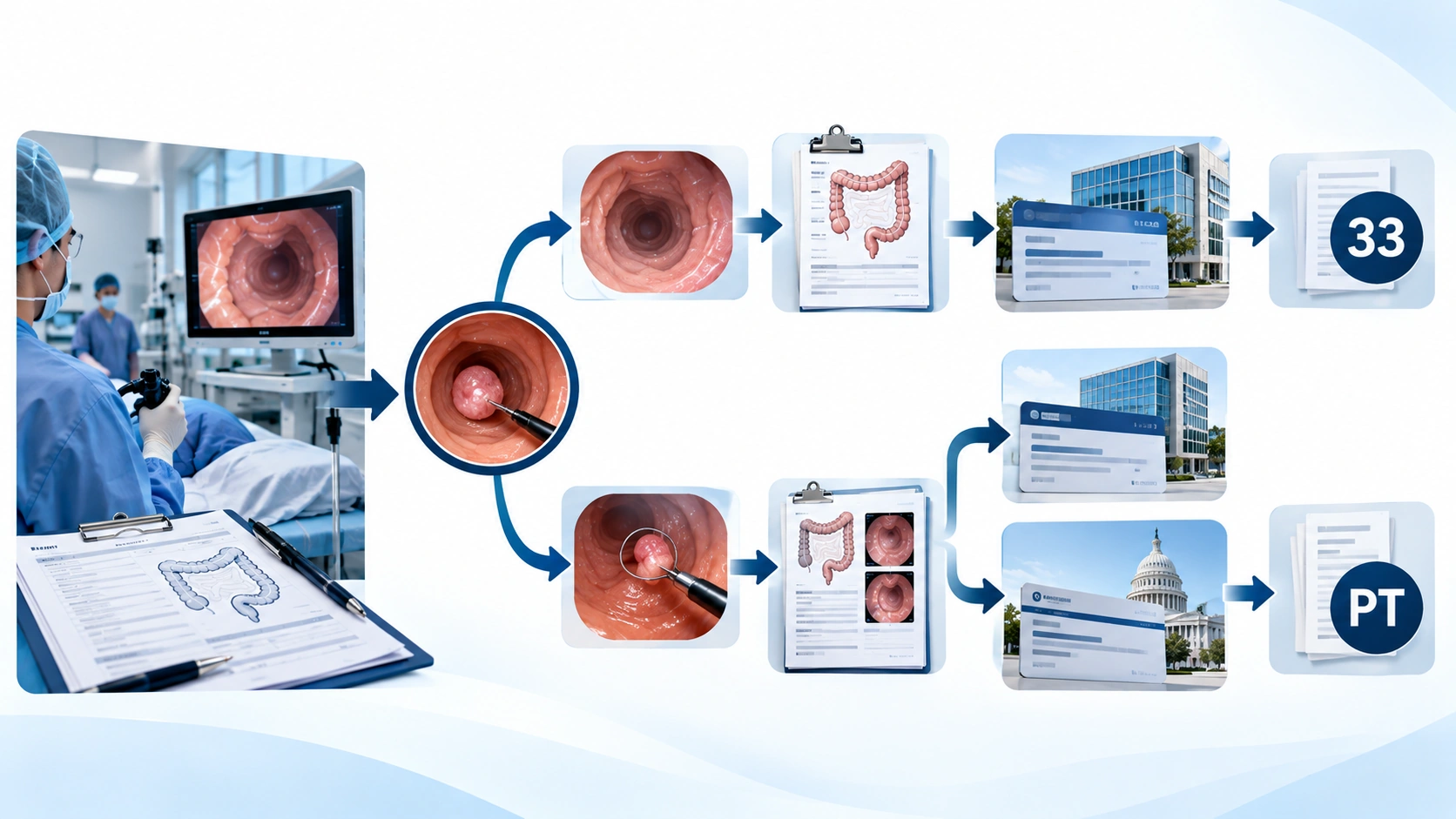 Colonoscopy billing modifiers 33 and PT