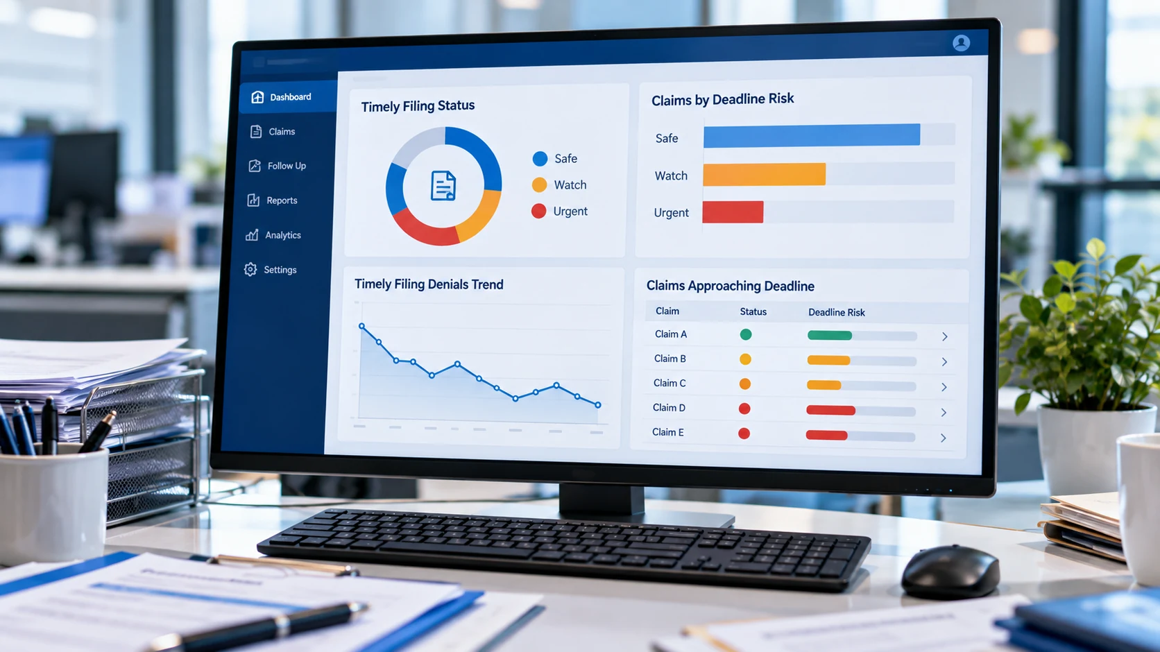 Timely filing deadline tracking dashboard
